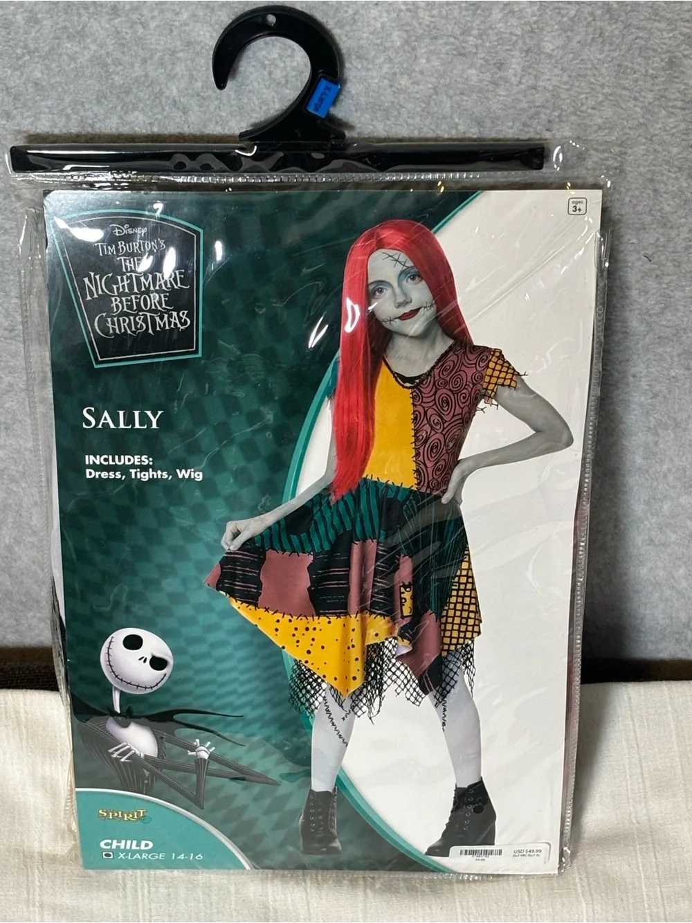 Spirit Halloween Nightmare Before Christmas Sally Child Costume Size XL 14-16